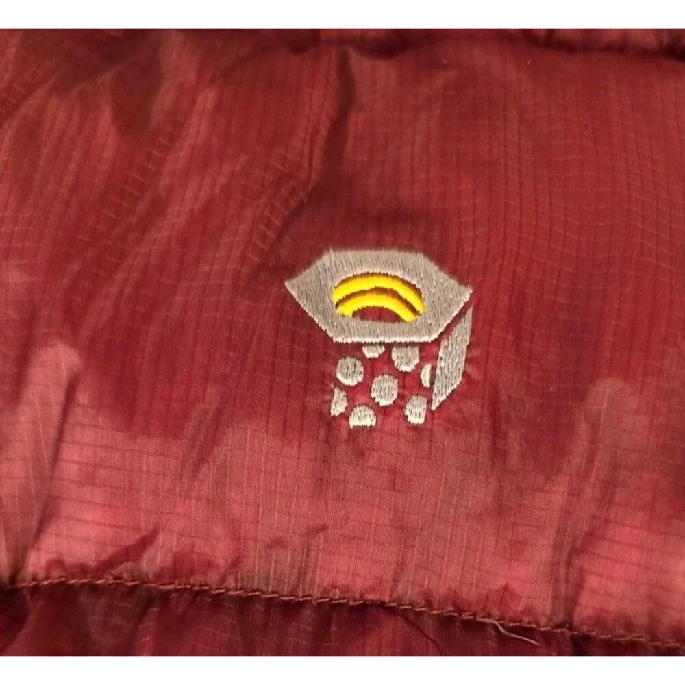 Mountain Hardware Puffer Goose Down Jacket Mens Large Dark Red Gray